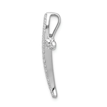 Rhodium Over 14k White Gold Diamond Cross Chain Slide
