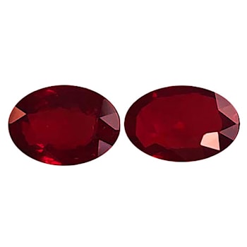 Ruby Unheated 7.3x5.3mm Oval Matched Pair 2.13ctw