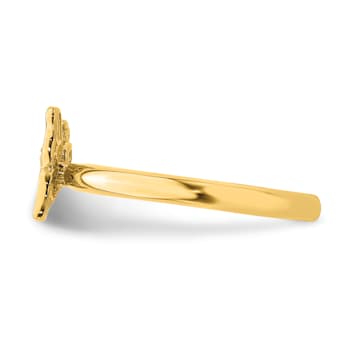 14K Yellow Gold Over Sterling Silver Stackable Expressions Butterfly
with Diamond Ring 0.015ctw