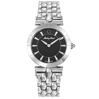 Mathey Tissot Women's Classic Black Dial Stainless Steel Watch