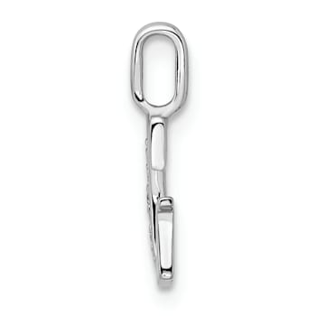 14K White Gold Diamond Letter G Initial Pendant