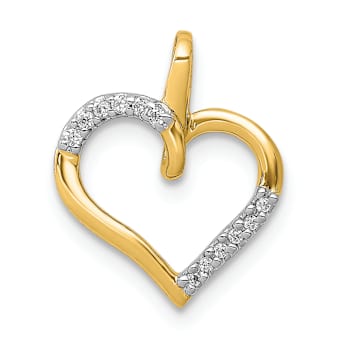 14K Two-tone Gold  Diamond Heart Pendant