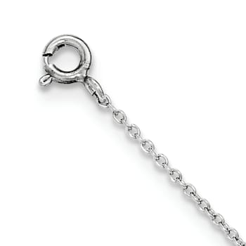 Rhodium Over Sterling Silver Polished Cubic Zirconia Anchor 7 Inch Bracelet