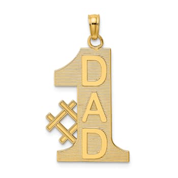 14K Yellow Gold Number 1 DAD Charm
