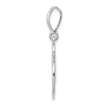 Rhodium Over 14k White Gold Heart Pendant