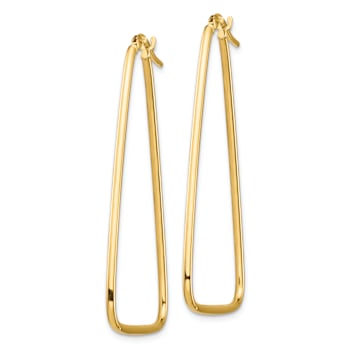 14k Yellow Gold 1 3/4" Polished Large Triangle Dangle Hoop Earrings