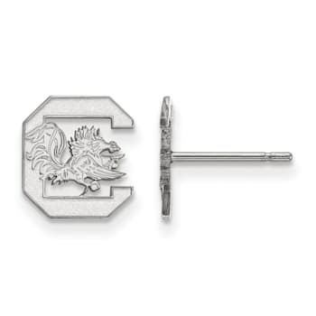 Rhodium Over Sterling Silver  LogoArt University of South Carolina Extra
Small Post Earrings