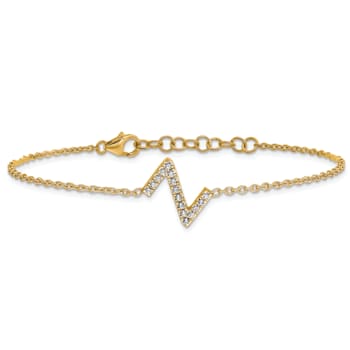 14k Yellow Gold Diamond Sideways Letter Z Bracelet