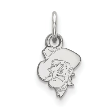 Rhodium Over Sterling Silver LogoArt Oklahoma State University Extra
Small Pendant
