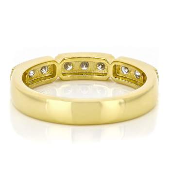 Polished Lab-Grown Diamond Band Ring In 14K Gold Over Sterling Silver