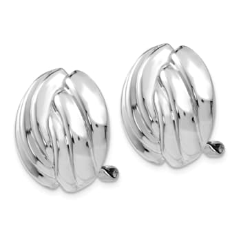 Rhodium Over 14k White Gold Non-pierced Stud Earrings
