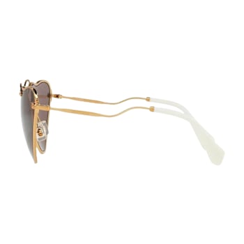 Miu Miu Gold Cat Eye Frame / Purple Brown Lenses Sunglasses