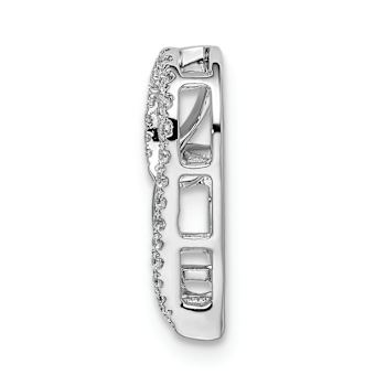 Rhodium Over 14k White Gold Diamond Heart Chain Slide Pendant