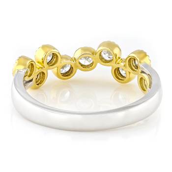 Lab-Grown Diamond Two-Tone Band Ring In 14K Gold Over Sterling Silver 0.50ctw