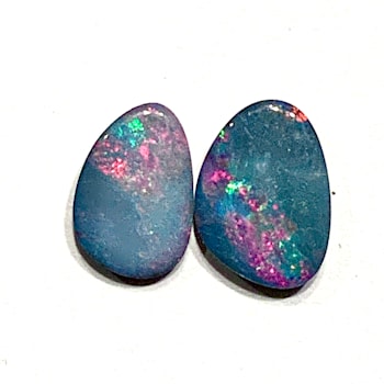Opal on Ironstone Free-Form Doublet Set of 2 1.50ctw