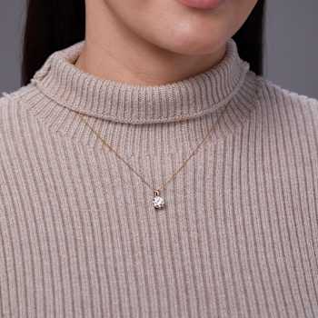 White Cubic Zirconia 14k Yellow Gold Pendant With Chain 2.00ctw