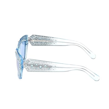 Swarovski Shiny Blue with Crystal Accent Frames/ Blue Lens Sunglasses
