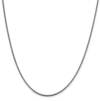 Rhodium Over 14k White Gold 1.4mm Solid Franco Link 16 Inch Chain