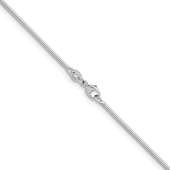 Rhodium Over Sterling Silver 1.6mm Snake 18 Inch Chain