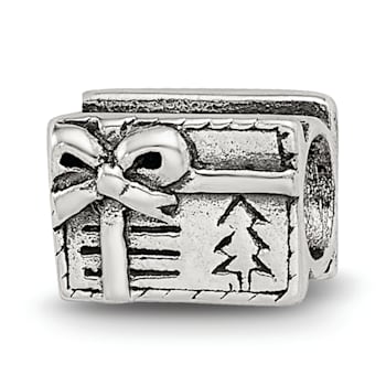 Sterling Silver Christmas Present Bead
