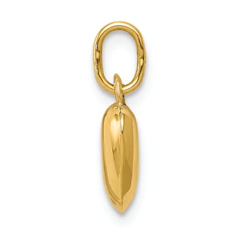 14k Yellow Gold 3D Polished Puffed Heart pendant