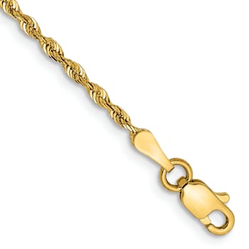 14k Yellow Gold 1.85mm Diamond-Cut Quadruple Rope Link Bracelet