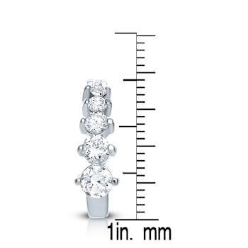 CZ Inside-Out Hoop Earrings In Sterling Silver