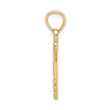 10K Yellow Gold Key with Heart Charm