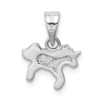 Rhodium Over Sterling Silver Multi-color Enameled Unicorn Children's Pendant