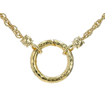 Rope Chain Necklace With Carabinear Clip In 18K Gold Over Sterling
Silver 3mm 22 Inch