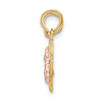 14K Two-tone MOM - DAUGHTER Break-apart Hearts Pendant