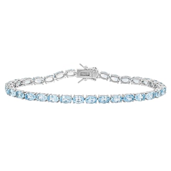Sky Blue Topaz Tennis Bracelet In Sterling Silver 14.42ctw