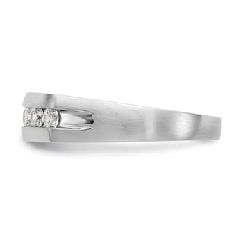 Rhodium Over 14K White Gold Lab Grown Diamond SI1/SI2, G H I, Men's Band