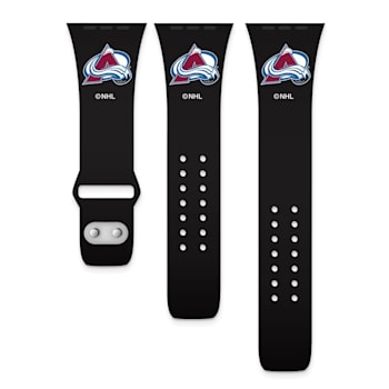 Gametime NHL Colorado Avalanche Black Silicone Apple Watch Band (42/44mm
M/L). Watch not included.