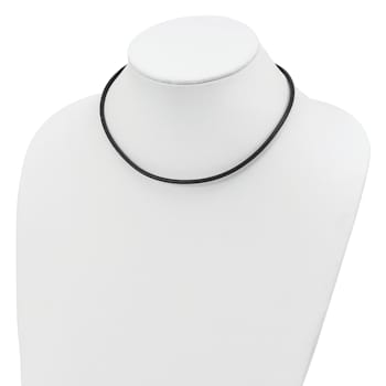 Black Leather 16 inch 3mm Necklace