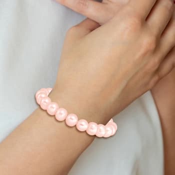 5-6mm Pink Freshwater Cultured Pearl Children's Stretch Bracelet