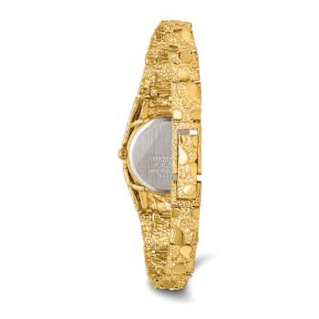 10k Yellow Gold Black 22mm Dial Nugget Watch