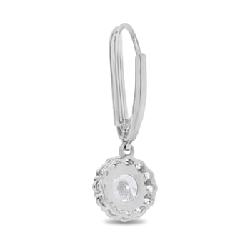 White Cubic Zirconia 14k White Gold Earrings With Velvet Gift Box 2.00ctw