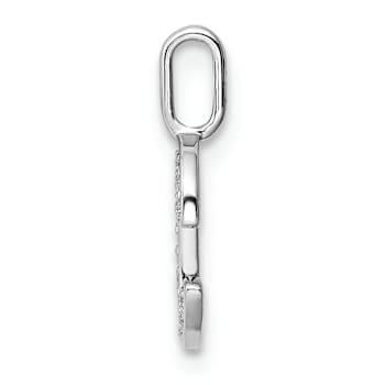 14K White Gold Diamond Letter C Initial Pendant