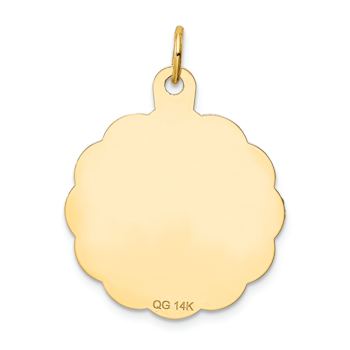 14k Yellow Gold Textured A Date To Remember Disc Charm