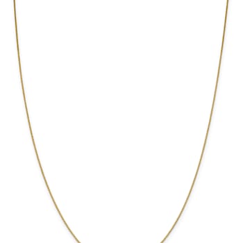 18K Yellow Gold 0.7mm Solid Box 20 Inch Chain