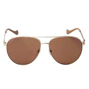 Gucci Gold Tone Aviator Frame / Brown Gradient Lenses Sunglasses