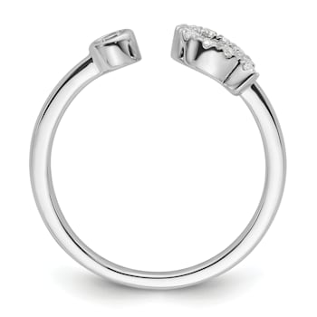 Rhodium Over 14K White Gold Lab Grown Diamond VS/SI GH, Initial Q
Adjustable Ring