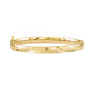 10k Yellow Gold 5.9mm Bangle Bracelet 7 inches