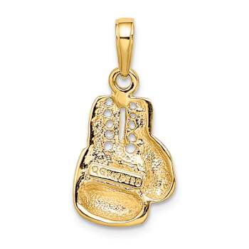 14k Yellow Gold Polished Cut-out Boxing Glove Charm