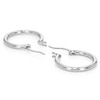 Classic Polished Hoop Earrings In Sterling Silver 0.6"