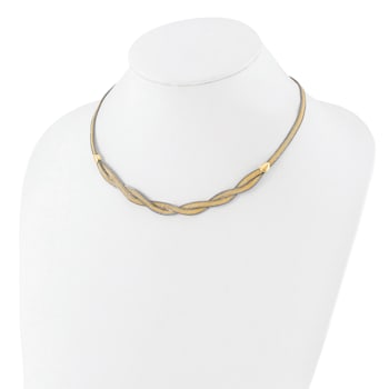 14k Two-tone 17-inch with 2-inch Ext. Mesh Necklace