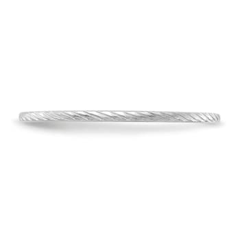 Rhodium Over 10K White Gold 1.2mm Twisted Wire Pattern Stackable
Expressions Band