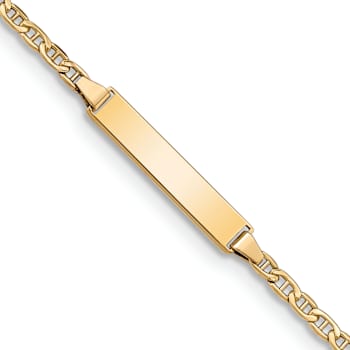 14k Yellow Gold Polished Mariner Link ID Bracelet