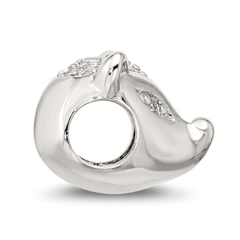 Sterling Silver Cubic Zirconia Fox Face Bead